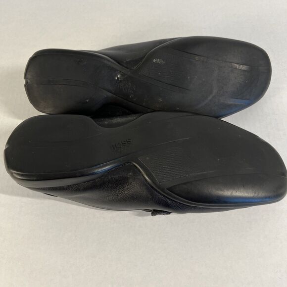 Hugo Boss Men Leather Dress Shoe Loafers size 9 Black